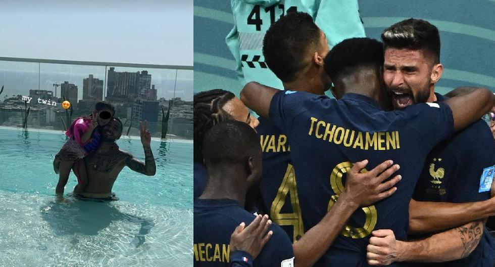 Sergio Peña dejó a un lado el Francia vs. Marruecos para tener un día de piscina con su hija