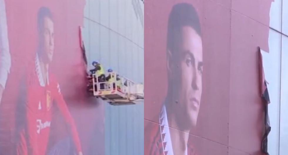 ¿El inicio del fin? Manchester United saca la imagen de Cristiano Ronaldo de los exteriores de Old Trafford 