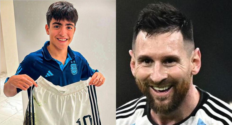 Lionel Messi: hijo de ‘Kun’ Agüero recibe el short que el mediocampista argentino usó en las semifinales