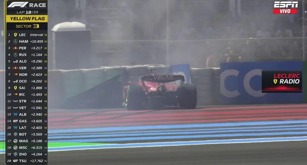 GP de Francia: Leclerc chocó contra un muro y quedó fuera de la carrera