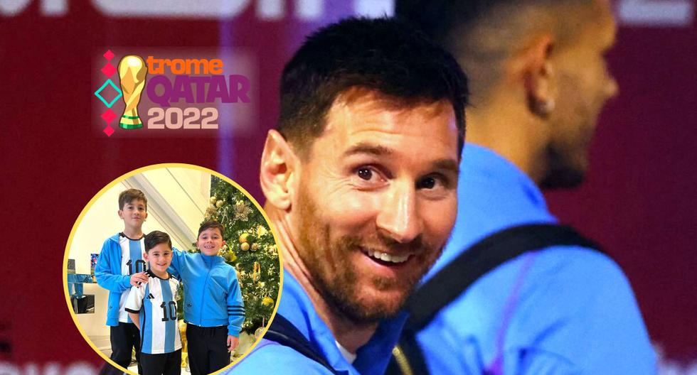 Lionel Messi recibe a esposa y sus hijos previo a debut en Qatar 2022 