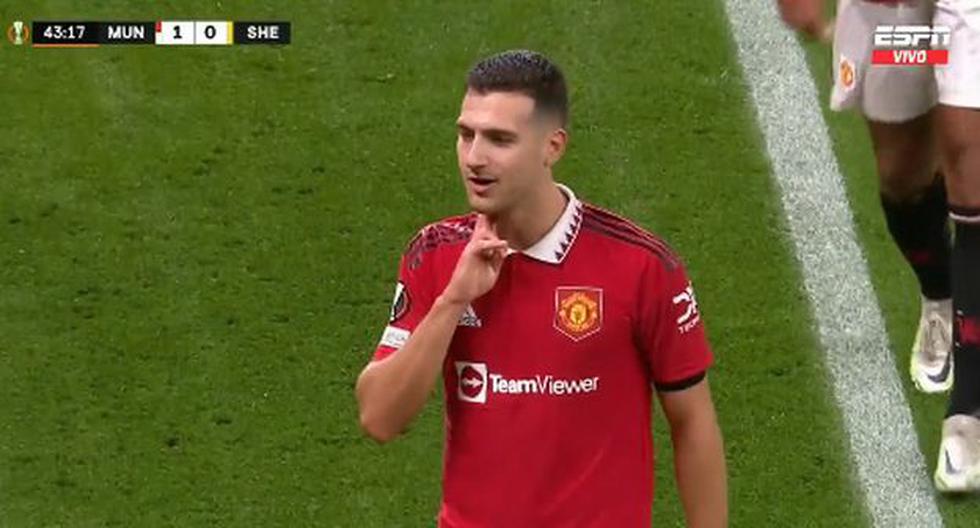 ¡Gol del portugués! Dalot definió de cabeza para el 1-0 de Manchester United en Europa League 