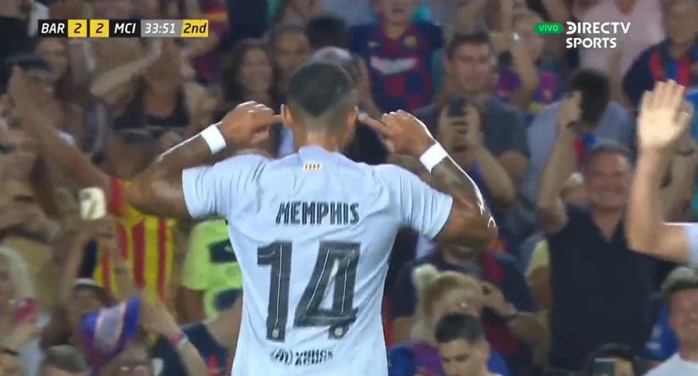 Barcelona vs. Manchester City: gol de Memphis Depay para el 3-2 de los ‘Azulgranas’ 