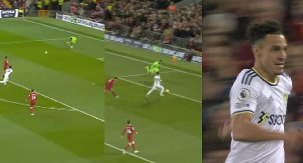 A 'gift' from Liverpool: the entire defense failed for Rodrigo to score the 1-0 for Leeds.