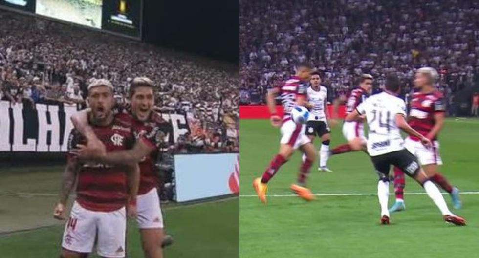 ¿Hubo mano? De Arrascaeta hizo un golazo para el 1-0 de Flamengo y en Corinthians reclamaron al árbitro 