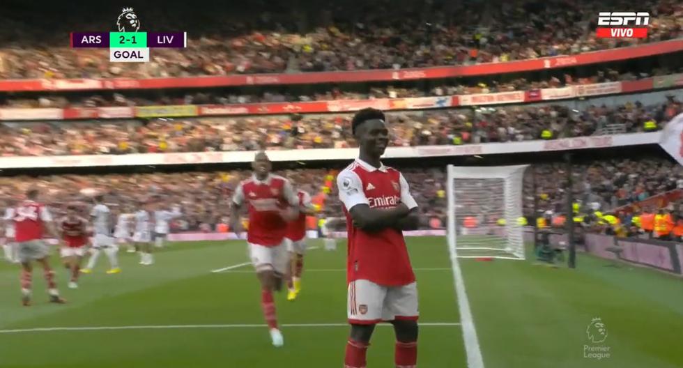 Gol de Arsenal: Bukayo Saka definió a placer para el 2-1 sobre Liverpool 