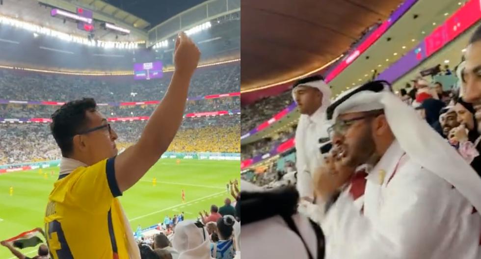 El provocador gesto de hincha de Ecuador con aficionado de Qatar en el Mundial 2022 
