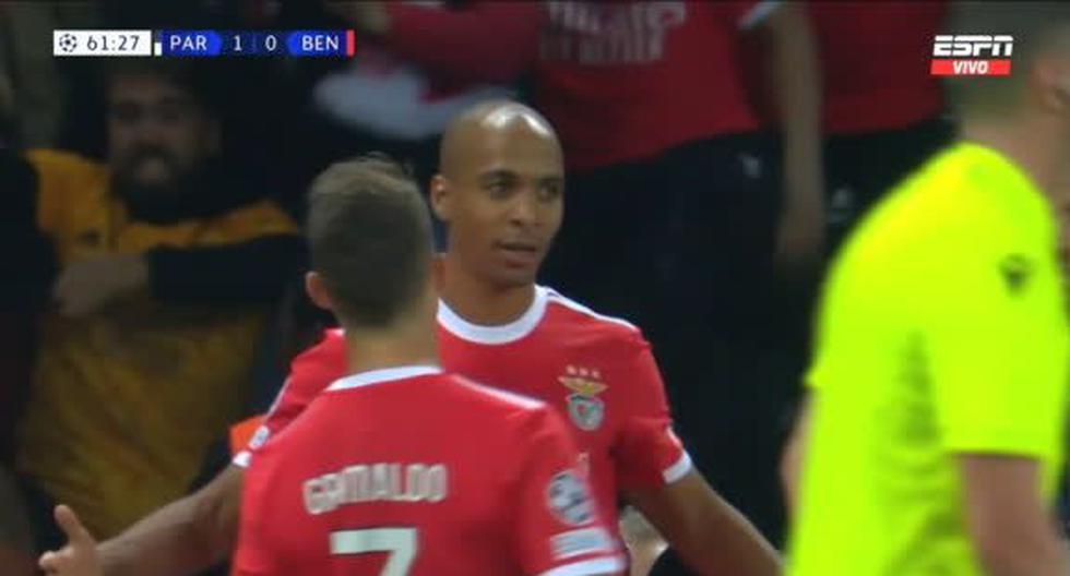 Gol de Benfica: Joao Mário anotó de penal el 1-1 ante PSG en Champions League 