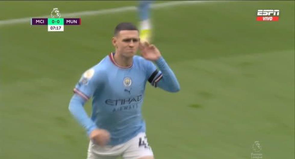 Goal by Manchester City: Phil Foden scored the 1-0 against United in the Premier League.