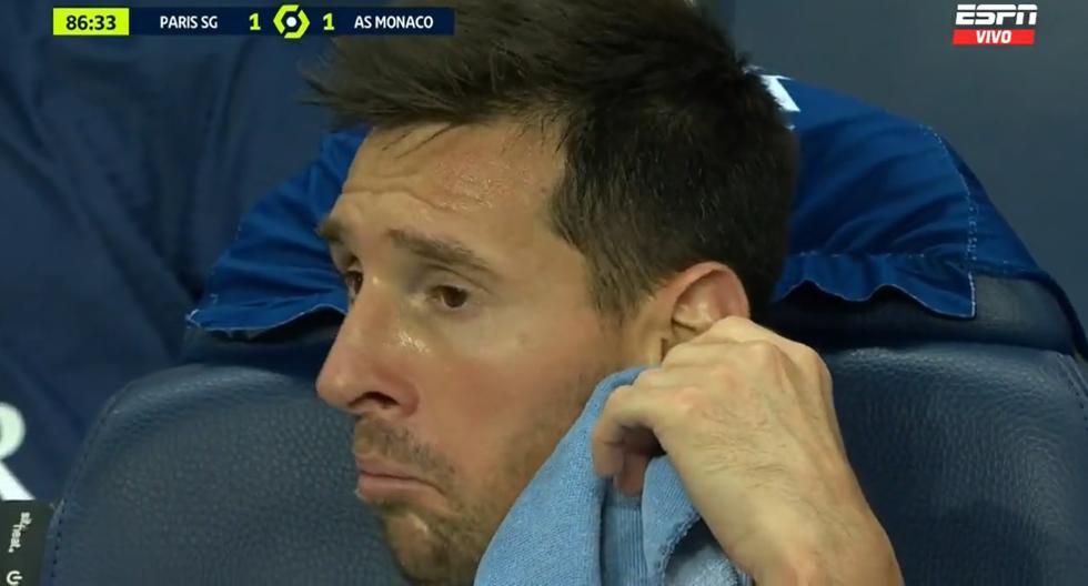El curioso gesto de Messi: así reaccionó cuando fue sustituido en el PSG vs. Monaco 