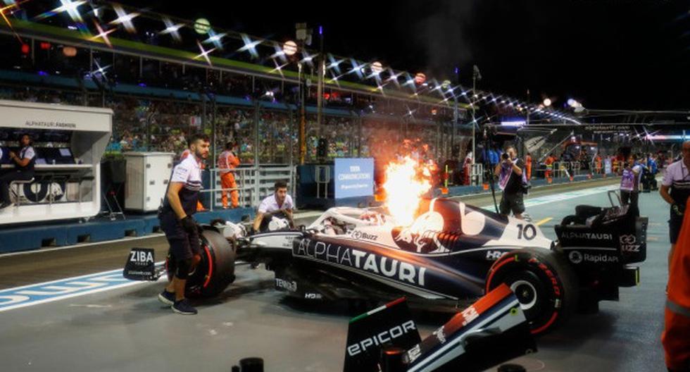 Pánico en la F1: vehículo se incendió en boxes y piloto tuvo que ser auxiliado 