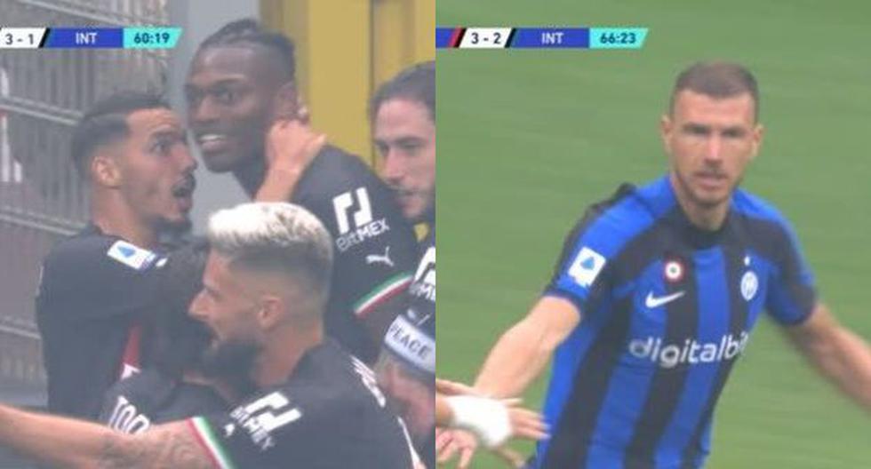 Puro gol: Rafael Leao aumentó para Milan y Dzeko descontó para Inter en el derbi 