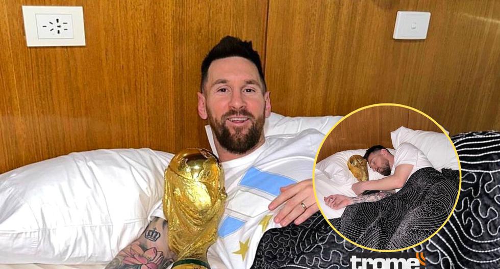 Lionel Messi ‘durmió' con la Copa del Mundo y dejó mensaje en Instagram 