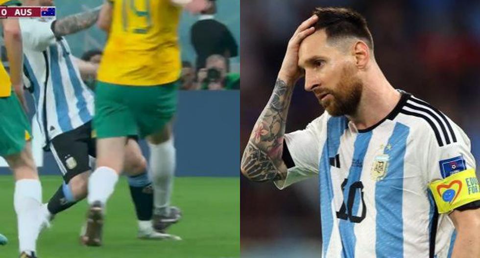 Terrible: la ‘caricia’ que se llevó Messi por la ruda defensa de Australia 