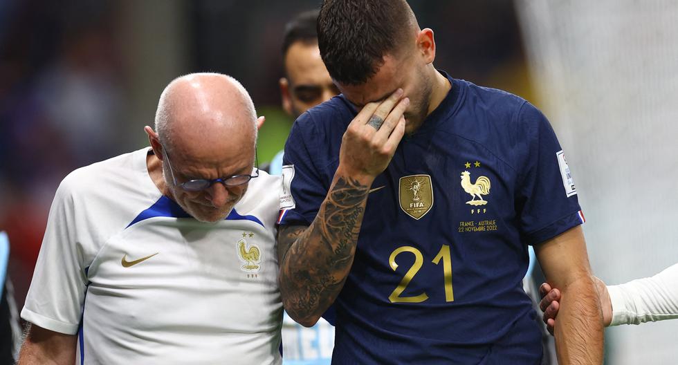 Lucas Hernández se lesionó en el Francia vs. Australia y preocupa para el resto del Mundial Qatar 2022 