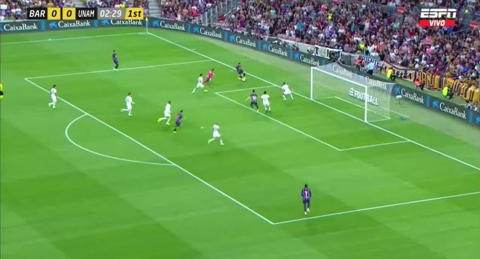 Gol de Lewandowski para el 1-0 del Barcelona vs. Pumas en el Trofeo Joan Gamper 