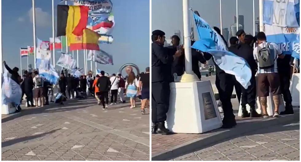 Guardia civil qatarí intervino el banderazo de hinchas argentinos por causar daños 