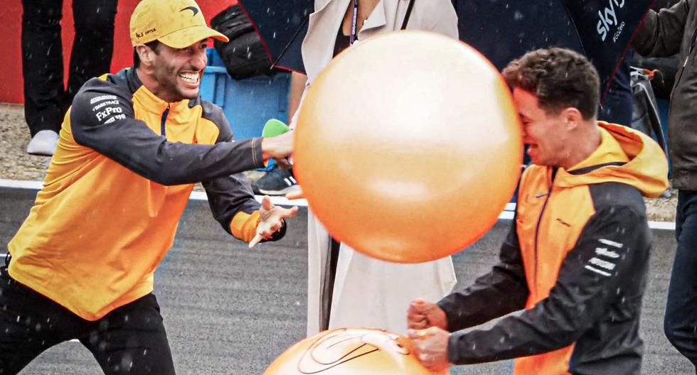 Daniel Ricciardo tomó una pelota y golpeó a Lando Norris en el rostro en un evento de F1 GP de Gran Bretaña