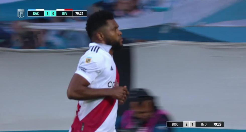 Goal by Miguel Borja and joy in Boca: the Colombian player scored the 1-1 in Racing vs. River.