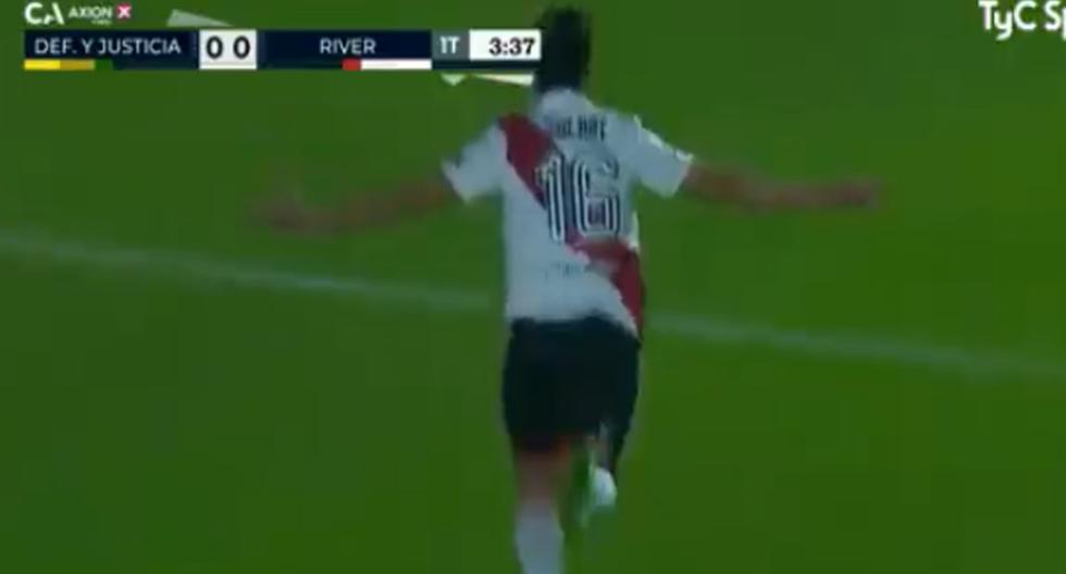 Gol de Pablo Solari para el 1-0 de River Plate sobre Defensa y Justicia por la Copa Argentina