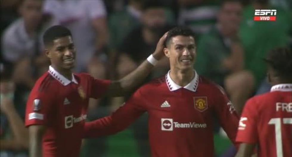 Por fin asistió: el pase sin querer de Cristiano Ronaldo para el doblete de Rashford en Manchester United 