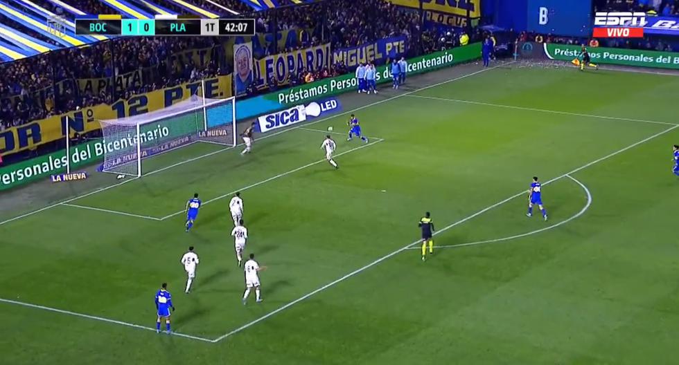 Boca Juniors vs. Platense: Goal by Óscar Romero for the 2-0 lead of the 'Xeneize'.