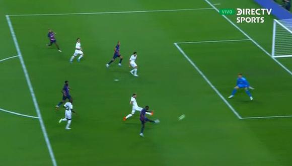 La gran atajada de Thibaut Courtois para impedir gol de Ousmane Dembélé. (Captura: DirecTV Sports)