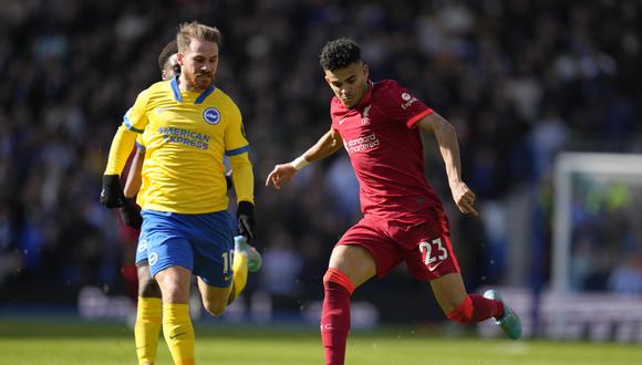Luis Díaz puso el 1-0 de Liverpool vs. Brighton. (Foto: AP)