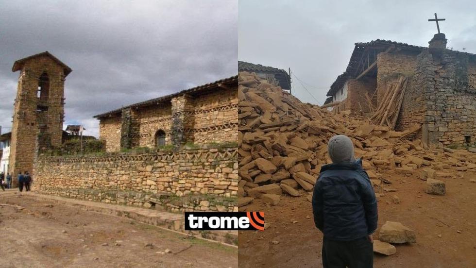 Trome: Terremoto en Amazonas: se derrumba la iglesia La Jalca Grande, viviendas colapsadas y deslizamiento de tierra