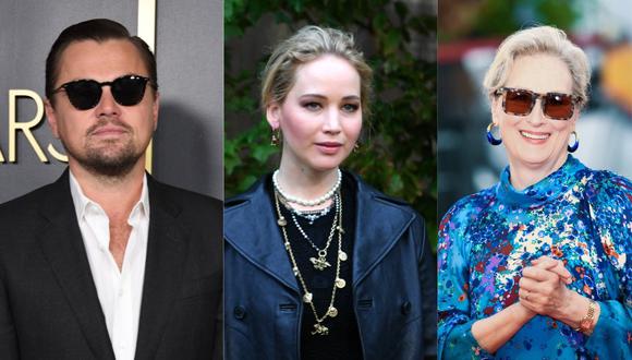 Leonardo DiCaprio y Meryl Streep compondrán la lujosa escolta de Jennifer Lawrence en la película "Don't Look Up". (Foto: AFP)