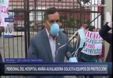 Enfermeros y
                        técnicos del hospital María Auxiliadora hacen
                        plantón y denuncian falta de equipos de
                        protección