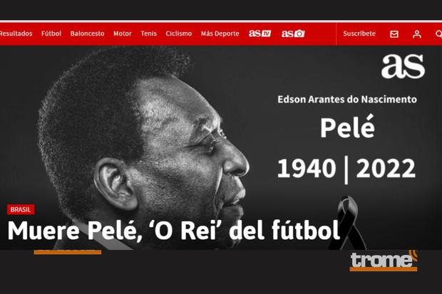 Diario AS fue mas solemne para tratar información sobre Pelé  (@diarioas)