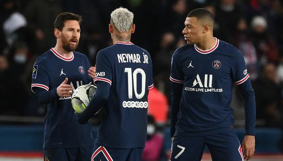 El París Saint Germain cuenta con el tridente de Mbappé, Neymar y Messi. (Foto: AFP)