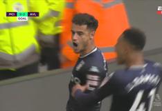 Manchester City vs. Aston Villa: gol de Coutinho para el 2-0 de los ‘Villanos’ | VIDEO