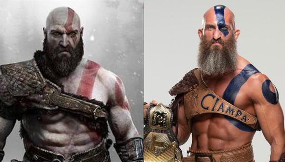Tommaso Ciampa impresionó con su apariencia de Kratos en Halloween Havoc. (Redes sociales)