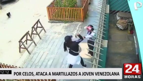 Mujer agredió a extranjera con un martillo. (Foto: Captura 24 Horas)