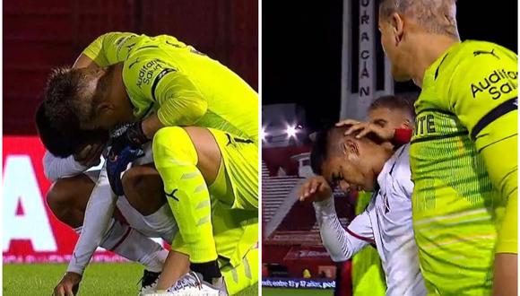 Gonzalo Asis, jugador de Independiente, lloró tras un partido al recordar la muerte de su abuela. (Foto: Captura ESPN)