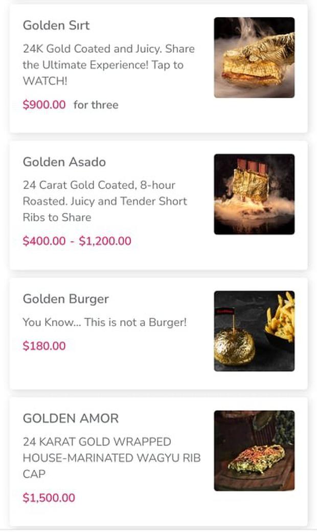 Los precios en el restaurante de Salt Bae en Las Vegas. (Foto: finedinemenu.com)