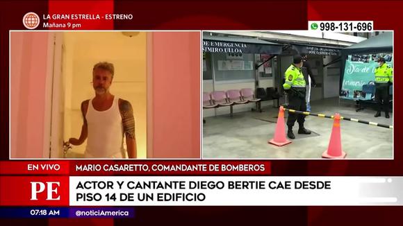 Actor and singer Diego Bertie falls from the 14th floor of a building
