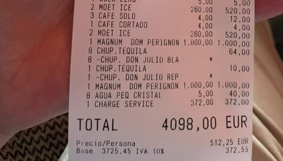 Paga en un restaurante más de 4 mil euros por comer hamburguesas y se queja del trato del mozo. (Foto: @kike_moris / Twitter)