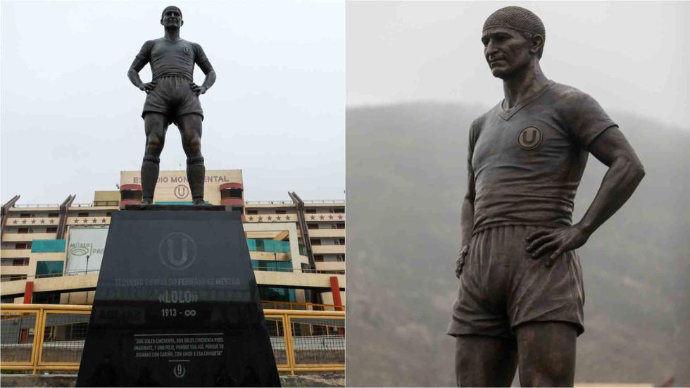 Universitario de Deportes presentó la nueva estatua en homenaje al ídolo eterno, Lolo Fernández (Foto: Universitario de Deportes)