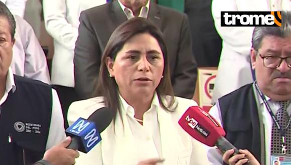 La ministra Gutiérrez exhortó a la población a no detener el envío de medicinas en el Perú. Foto: Captura Canal N
