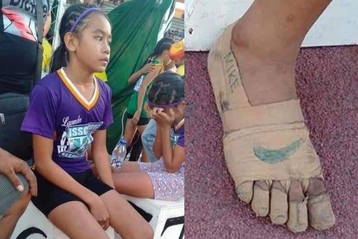 Eleven-year-old girl competes in athletics without shoes and wins three medals