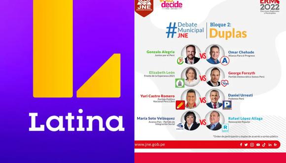 Sigue la transmisión oficial de Latina Televisión para ver en vivo y en directo el debate municipal del JNE hoy, domingo 25 de septiembre. (Foto: Latina)