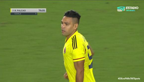 Gol de Radamel Falcao para el 2-0 de Colombia vs. Paraguay en partido amistoso. (Foto: TNT Sports)