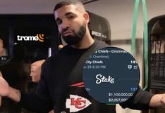 Drake gana más de 2 millones de dólares por apuesta en partido de la NFL y vence su propia maldición