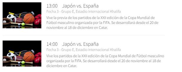 Latina transmitirá el Japón vs. España el jueves 1 de diciembre (Foto: Mi Tv)