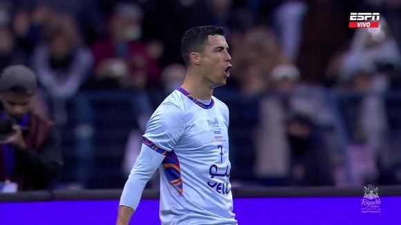 Cristiano Ronaldo marca el 1-1 de Riyadh vs. PSG. (VIDEO: ESPN)