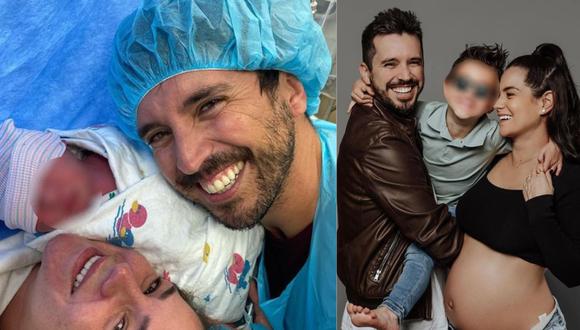 Jesús Alzamora y María Paz en el nacimiento de su segundo hijo, Lorenzo. (Foto: Instagram)