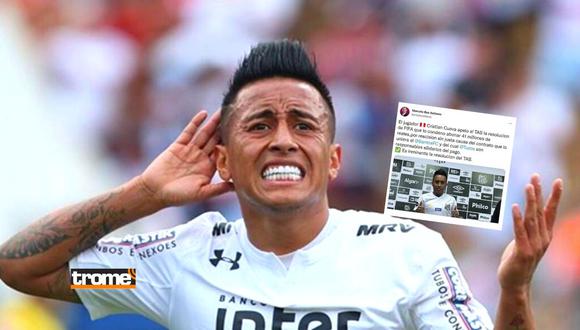 Christian Cueva espera con angustia fallo de TAS sobre disputa con Santos FC (Foto: EFE)